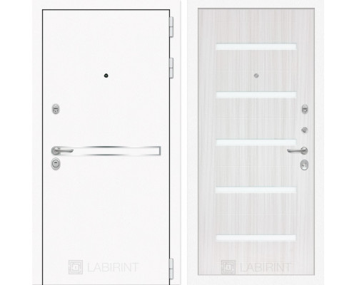 Входная дверь Лабиринт Лайн WHITE 01 (Сандал белый)