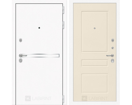Входная дверь Лабиринт Лайн WHITE 03 (Крем софт)