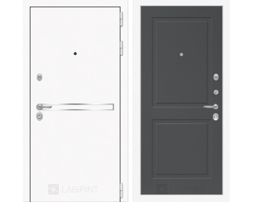Входная дверь Лабиринт Лайн WHITE 11 (Графит софт)