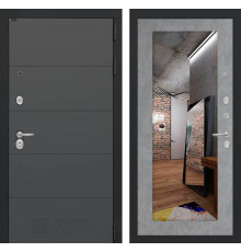 Входная дверь Лабиринт ART 18 с зеркалом (Бетон светлый)