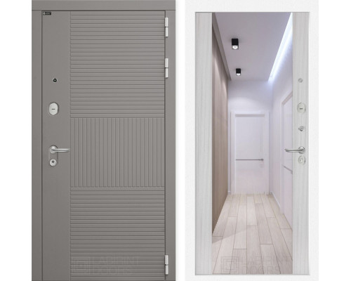 Входная дверь Лабиринт FORMA Максимум с зеркалом (Сандал белый)