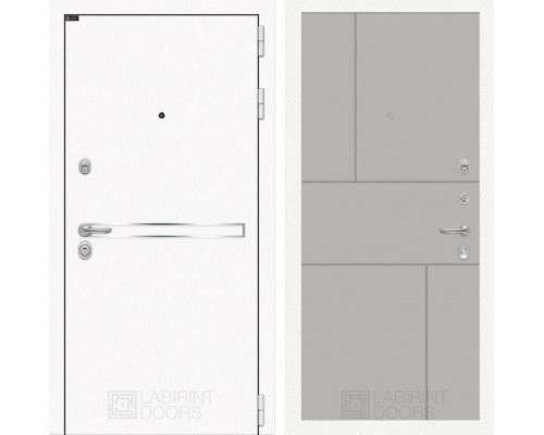 Входная дверь Лабиринт Лайн WHITE 21 (Грей софт)