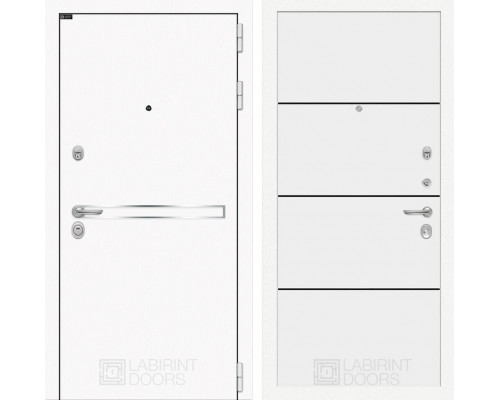 Входная дверь Лабиринт Лайн WHITE 25 (Белый софт)