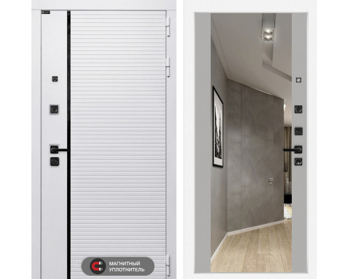 Входная дверь Лабиринт ROYAL Максимум с зеркалом (Грей софт)