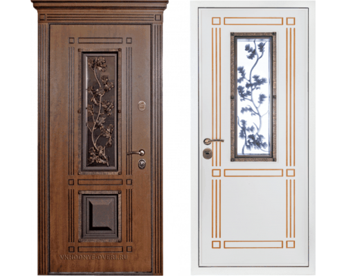 Входная дверь Stardis Termo Cottage Кованая инкрустация ветви Дуб